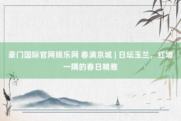 豪门国际官网娱乐网 春满京城 | 日坛玉兰，红墙一隅的春日精雅