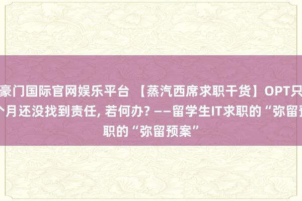 豪门国际官网娱乐平台 【蒸汽西席求职干货】OPT只剩3个月还没找到责任， 若何办? ——留学生IT求职的“弥留预案”