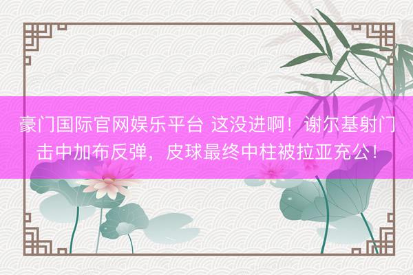 豪门国际官网娱乐平台 这没进啊！谢尔基射门击中加布反弹，皮球最终中柱被拉亚充公！